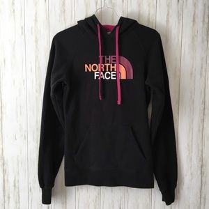 north face Black & Pink Logo Hoodie Sweatshirt